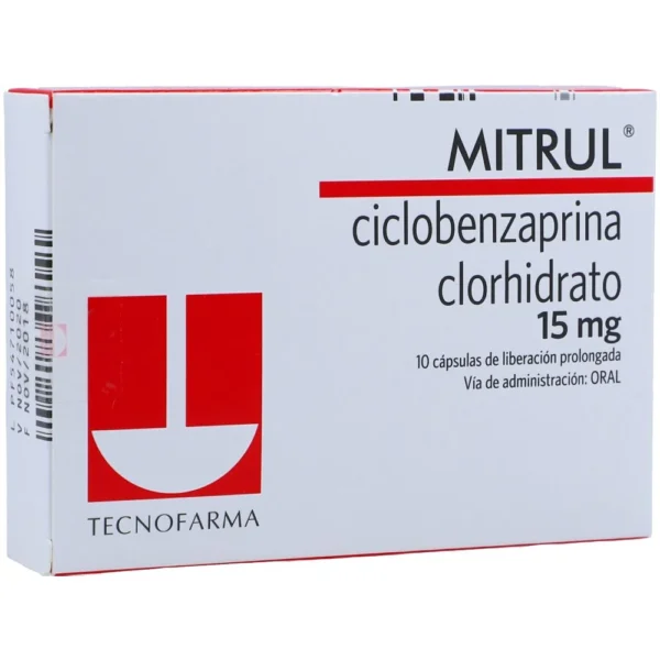 CICLOBENZAPRINA CLORHIDRATO 15MG CAPSULA DE LIBERACION PROLONGADA MITRUL