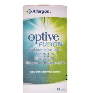 CARBOXIMETILCELULOSA SODICA 0.5% + GLICERINA 0.9% + HIALURONATO DE SODIO 0.1%, SOLUCION OFTALMICA FRASCO*15ML OPTIVE FUSION