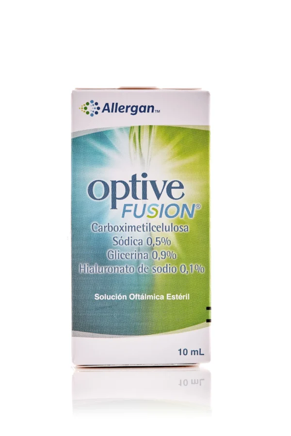 CARBOXIMETILCELULOSA SODICA 0.5% + GLICERINA 0.9% + HIALURONATO DE SODIO 0.1%, SOLUCION OFTALMICA FRASCO*15ML OPTIVE FUSION