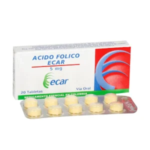 ACIDO FOLICO 5MG TABLETA ECAR