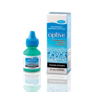 CARBOXIMETILCELULOSA SODICA 0.5% + GLICERINA 0.9% SOLUCION OFTALMICA FRASCO*15ML OPTIVE