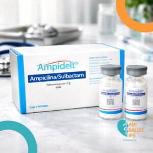 AMPIDELT AMPICILINA 1G, SULBACTAM 0.5G POLVO PARA RECONSTITUIR A SOLUCION INYECTABLE VIAL DELTA