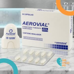 AEROVIAL BUDESONIDA 200MCG, FORMOTEROL FUMARATO 6MCG C*30 CAPSULAS CON POLVO SECO PARA INHALAR + INHALADOR NOVAMED