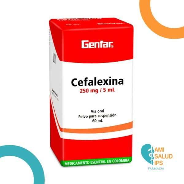 CEFALEXINA 250MG/5ML POLVO PARA SUSPENSION FRASCO*60ML GENFAR
