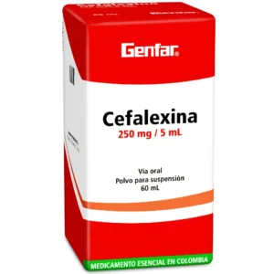 CEFALEXINA 250MG/5ML POLVO PARA SUSPENSION FRASCO*60ML GENFAR