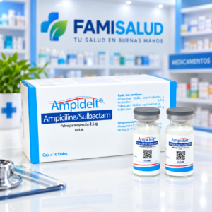 AMPIDELT AMPICILINA 1G, SULBACTAM 0.5G POLVO PARA RECONSTITUIR A SOLUCION INYECTABLE C*10 VIALES DELTA