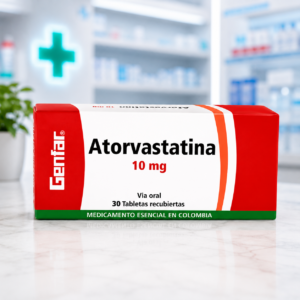 ATORVASTATINA 10MG BLISTERS*30 TABLETAS RECUBIERTAS GENFAR