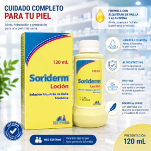 SORIDERM ALQUITRAN DE HULLA 5G, ALANTOINA 2G LOCION TOPICA FRASCO*120ML - ANGLOPHARMA