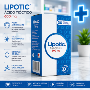 LIPOTIC ACIDO TIOCTICO (ALFALIPOICO) 600MG FCO*30 TABLETAS RECUBIERTAS DIABETRICS