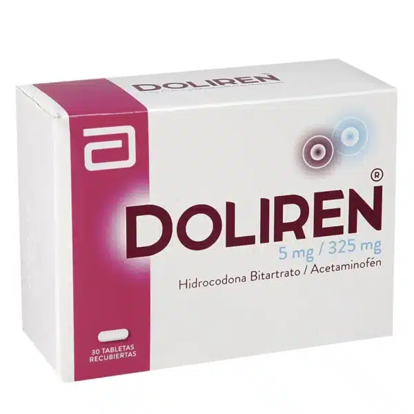 ACETAMINOFEN + HIDROCODONA 325MG+5MG TABLETAS DOLIREN