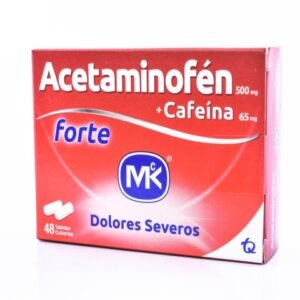 ACETAMINOFEN + CAFEINA 500MG+65MG TABLETAS FORTE MK