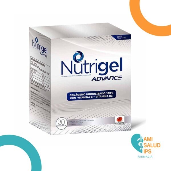 COLAGENO HIDROLIZADO + VITAMINA C + VITAMINA D3 (10+500+1000 UI) MG POLVO PARA SUSPENSION ORAL NUTRIGEL ADVANCE
