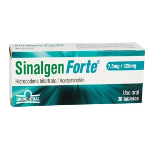 ACETAMINOFEN + HIDROCODONA 325MG+7.5MG TABLETAS SINALGEN FORTE