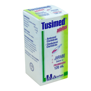 AMBROXOL CLORHIDRATO 300.0MG + CLENBUTEROL CLORHIDRATO 0.2MG JARABE ADULTOS SABOR FRAMBUESA FRASCO*120ML TUSIMED