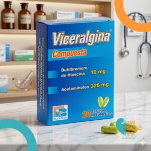 VICERALGINA COMPUESTA ACETAMINOFEN 325MG, N-BUTIL BROMURO DE HIOSCINA 10MG BLISTERS*20 TABLETAS RECUBIERTAS BIOQUIFAR