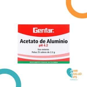 ACETATO DE ALUMINIO POLVO SOBRES DE 2.2G GENFAR
