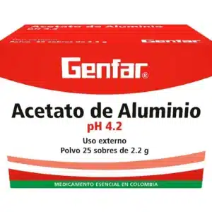 ACETATO DE ALUMINIO POLVO SOBRES DE 2.2G GENFAR