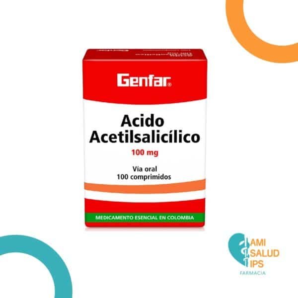 ACIDO ACETILSALICILICO 100MG TABLETA GENFAR
