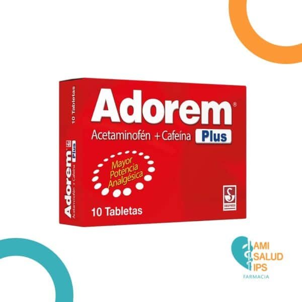 ACETAMINOFEN + CAFEINA 500MG+50MG TABLETAS ADOREM PLUS