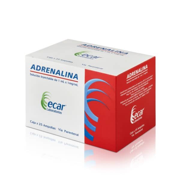 ADRENALINA SOLUCION INYECTABLE 1ML*1MG/ML AMPOLLA ECAR