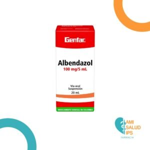 ALBENDAZOL 100MG/5ML SUSPENSIÓN ORAL FRASCO*20ML GENFAR