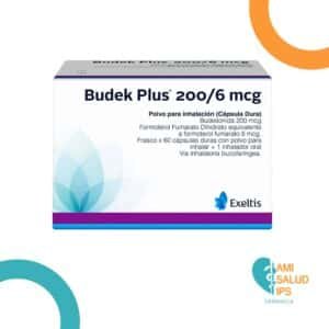 BUDESONIDE + FORMOTEROL (200+6) MCG CAPSULA DURA + INHALADOR ORAL FRASCO * 60 CAP BUDEK PLUS