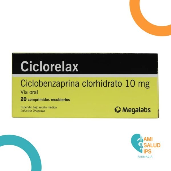 CICLOBENZAPRINA CLORHIDRATO 10MG COMPRIMIDO RECUBIERTO CICLORELAX