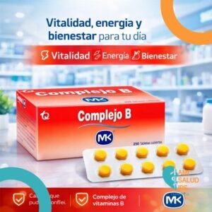 COMPLEJO B VITAMINA B1 10MG, B2 10MG, B3 50MG, B6 20MG C*250 TABLETAS CUBIERTAS - TECNOQUIMICAS