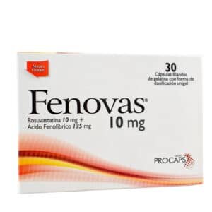 ACIDO FENOFIBRICO 135MG + ROSUVASTATINA 10MG CAPSULA BLANDA FENOVAS 10MG