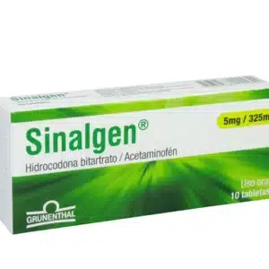 ACETAMINOFEN + HIDROCODONA 325MG+5MG TABLETAS SINALGEN