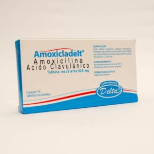 AMOXICILINA + ACIDO CLAVULINICO 500MG+125MG TABLETAS AMOXICLADELT 625