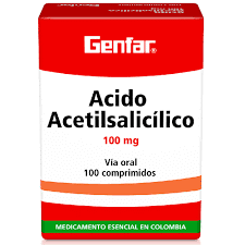 ACIDO ACETILSALICILICO 100MG TABLETA GENFAR