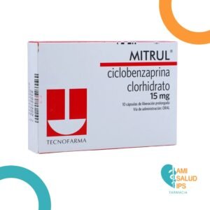 CICLOBENZAPRINA CLORHIDRATO 15MG CAPSULA DE LIBERACION PROLONGADA MITRUL