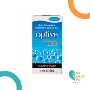 CARBOXIMETILCELULOSA SODICA 0.5% + GLICERINA 0.9% SOLUCION OFTALMICA FRASCO*15ML OPTIVE