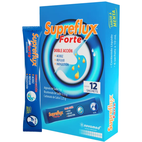 ALGINATO DE SODIO 5,0% + BICARBONATO DE SODIO 2,13% + CARBONATO DE CALCIO 3,25% SUPREFLUX SACHET  NOVAMED - Copy