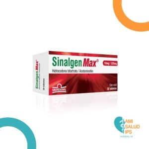 ACETAMINOFEN + HIDROCODONA 325MG+10MG TABLETAS SINALGEN MAX