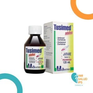AMBROXOL CLORHIDRATO 300.0MG + CLENBUTEROL CLORHIDRATO 0.2MG JARABE ADULTOS SABOR FRAMBUESA FRASCO*120ML TUSIMED