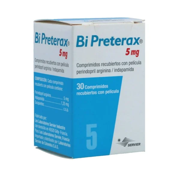 PERINDOPRIL ARGININA + INDAPAMIDA (5+1.25)MG COMPRIMIDOS RECUBIERTOS CON PELICULA  BI PRETERAX