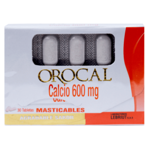 CALCIO 600MG TABLETAS OROCAL LEBRIUT
