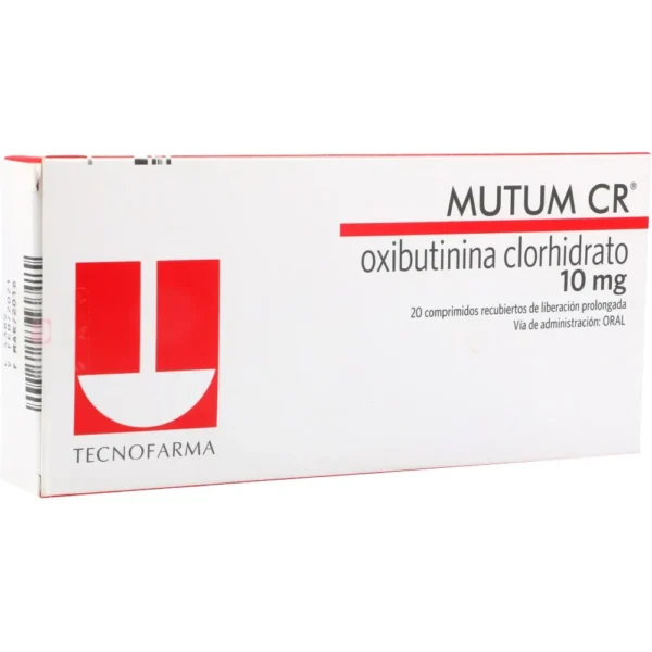 OXIBUTININA CLORHIDRATO 10MG COMPRIMIDOS RECUBIERTOS DE LIBERACION PROLONGADA MUTUM CR