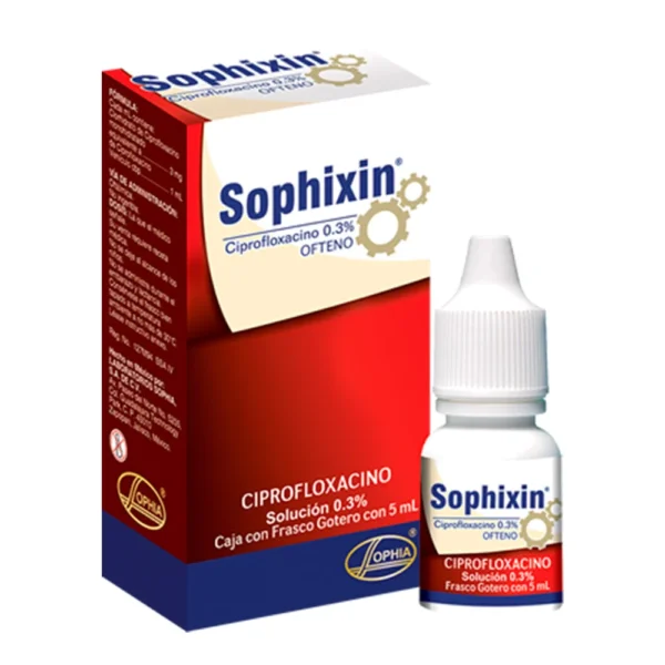 CIPROFLOXACINO 0.3% SOLUCION OFTALMICA FRASCO*5ML SOPHIXIN OFTENO
