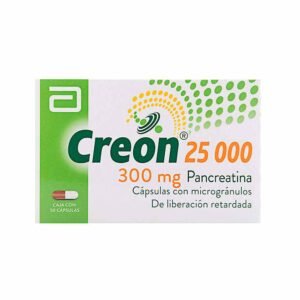 PANCREATINA 300MG CAPSULAS CON MICROGRANULOS DE LIBERACION RETARDADA CREON 25000 ABBOTT