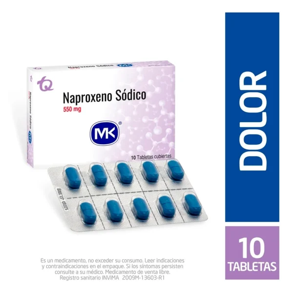 NAPROXENO SODICO 550MG TABLETAS CUBIERTAS MK