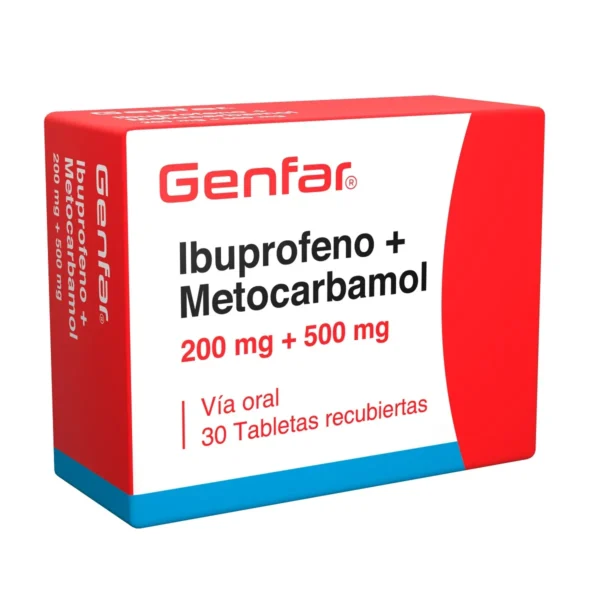 IBUPROFENO 200MG + METOCARBAMOL 500MG TABLETA RECUBIERTA GENFAR