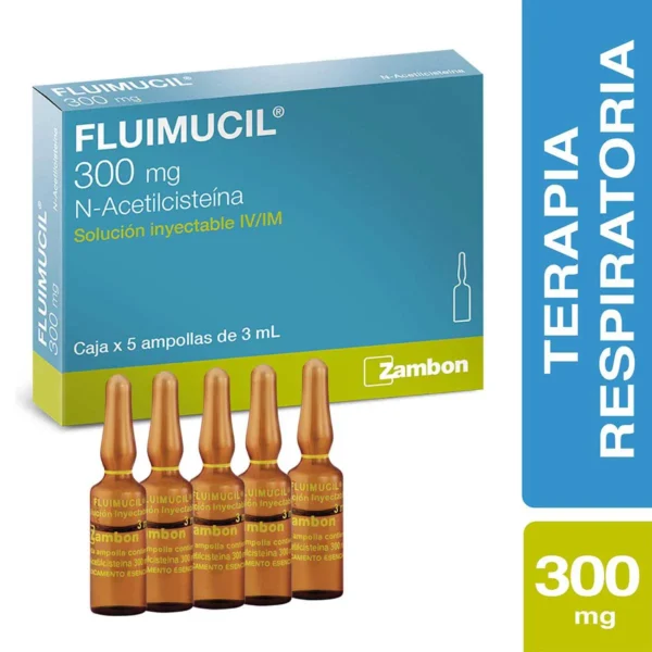 N-ACETILCISTEINA 300MG SOLUCION INYECTABLE IV/IM/INHALATORIA FLUIMUCIL