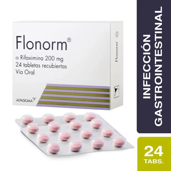 RIFAXIMINA 200MG TABLETA RECUBIERTA FLONORM