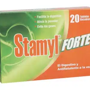 PANCREATINA + SIMETICONA 300MG + 100MG GRAGEA STAMYL FORTE FARMA DE COLOMBIA