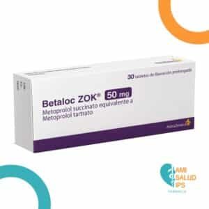 METOPROLOL SUCCINATO 50MG TABLETA DE LIBERACION PROLONGADA BETALOC ZOK