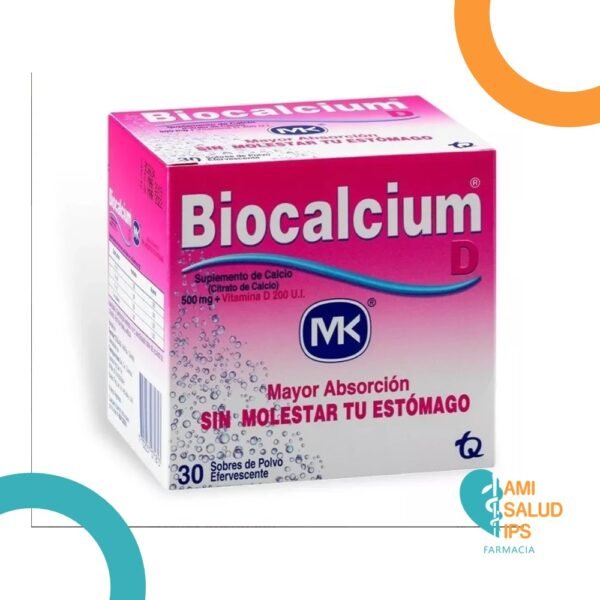 CITRATO DE CALCIO + VITAMINA D3 500MG+200UI POLVO EFERVECENTE BIOCALCIUM D SOBRE