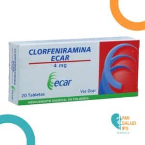 CLORFENIRAMINA 4MG TABLETA ECAR